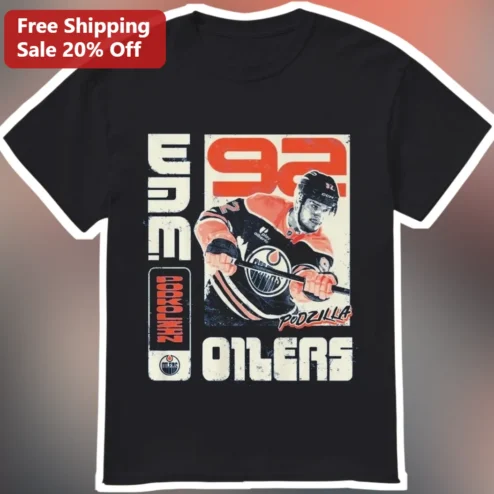 McDavid 92 Podzilla Oilers Vintage Hockey Fan Tee
