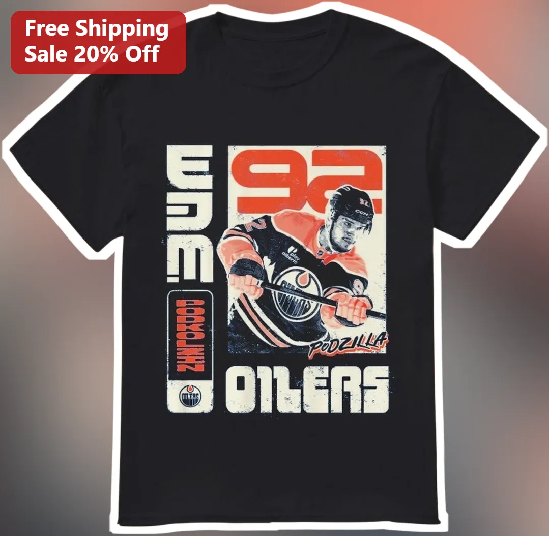 McDavid 92 Podzilla Oilers Vintage Hockey Fan Tee