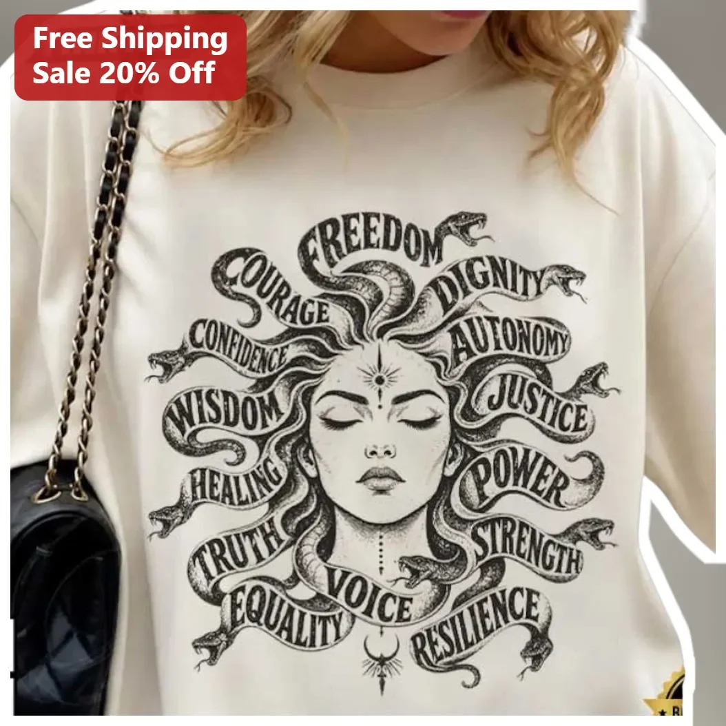 Medusa Courage Freedom EQ Sweatshirt Feminist Mythology Empowerment Gift