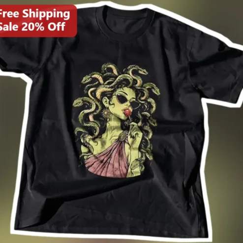 Medusa Tee Funny Greek Mythology Graphic T-Shirt for Women