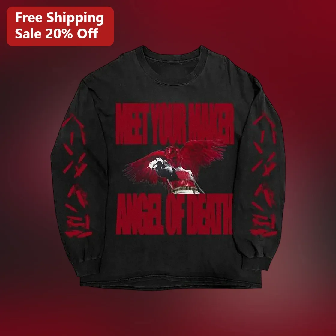 Meet Your Maker Angel Of Death Long Sleeve Shirt Gothic Gaming Apparel