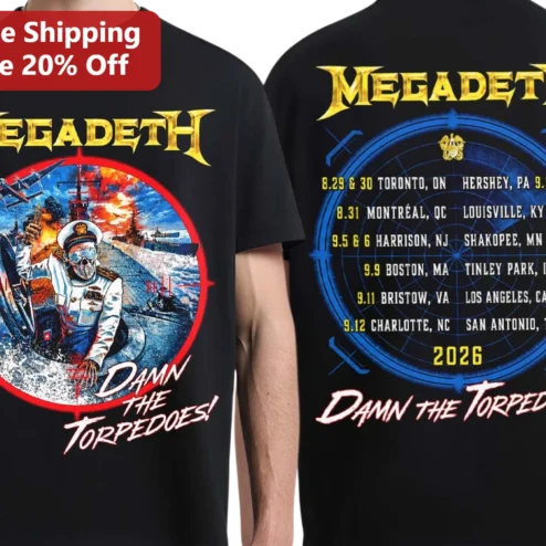 Megadeth Damn The Torpedoes Vic Rattlehead Graphic Tee Heavy Metal Band Shirt