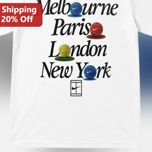Melbourne Paris London New York Tennis Grand Slam Graphic Tee