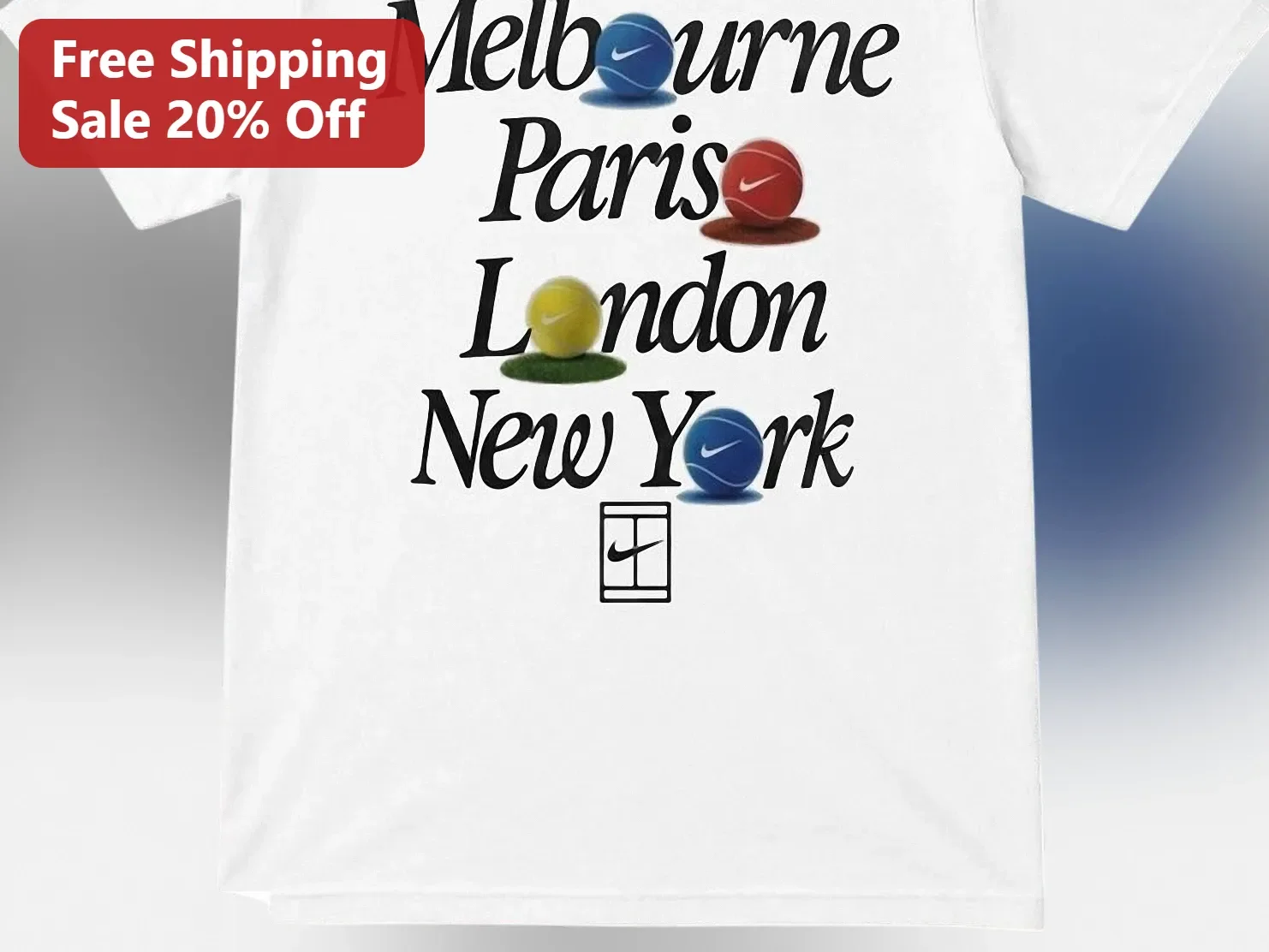 Melbourne Paris London New York Tennis Grand Slam Graphic Tee