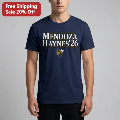 Mendoza Haynes '26 Tee Georgia Tech Yellow Jackets Mascot Football Game Day Fan Gift