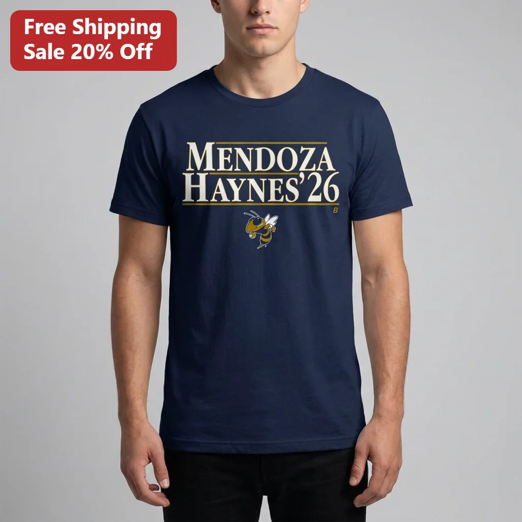 Mendoza Haynes '26 Tee Georgia Tech Yellow Jackets Mascot Football Game Day Fan Gift