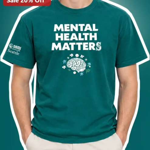 Mental Health Matters Baseball Brain Awareness Graphic Tee for Athletes