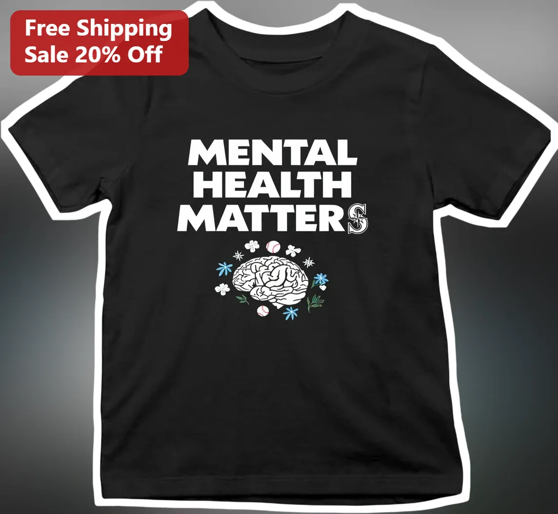 Mental Health Matters Baseball Brain Graphic Tee for Athletes