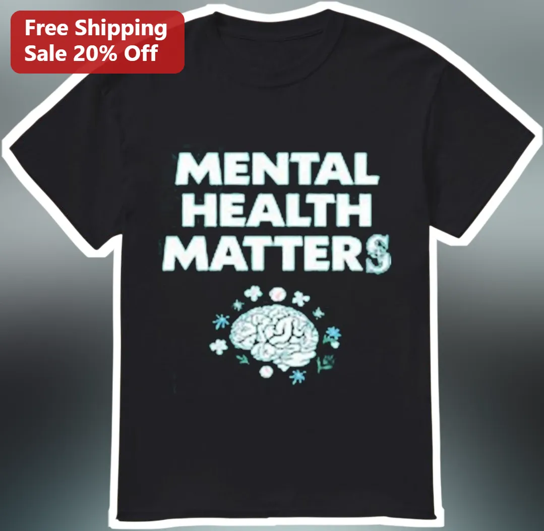 Mental Health Matters Tee Brain Anatomy Flowers Awareness Gift