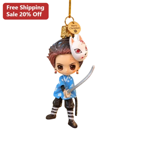 Merry Christmas Ornament Tanjiro Kamado Demon Slayer Chibi Anime Figure Holiday Gift
