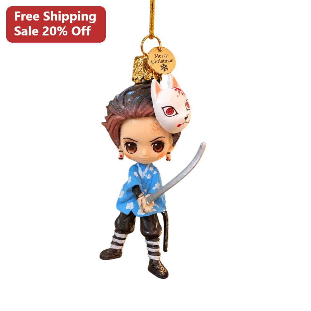 Merry Christmas Ornament Tanjiro Kamado Demon Slayer Chibi Anime Figure Holiday Gift