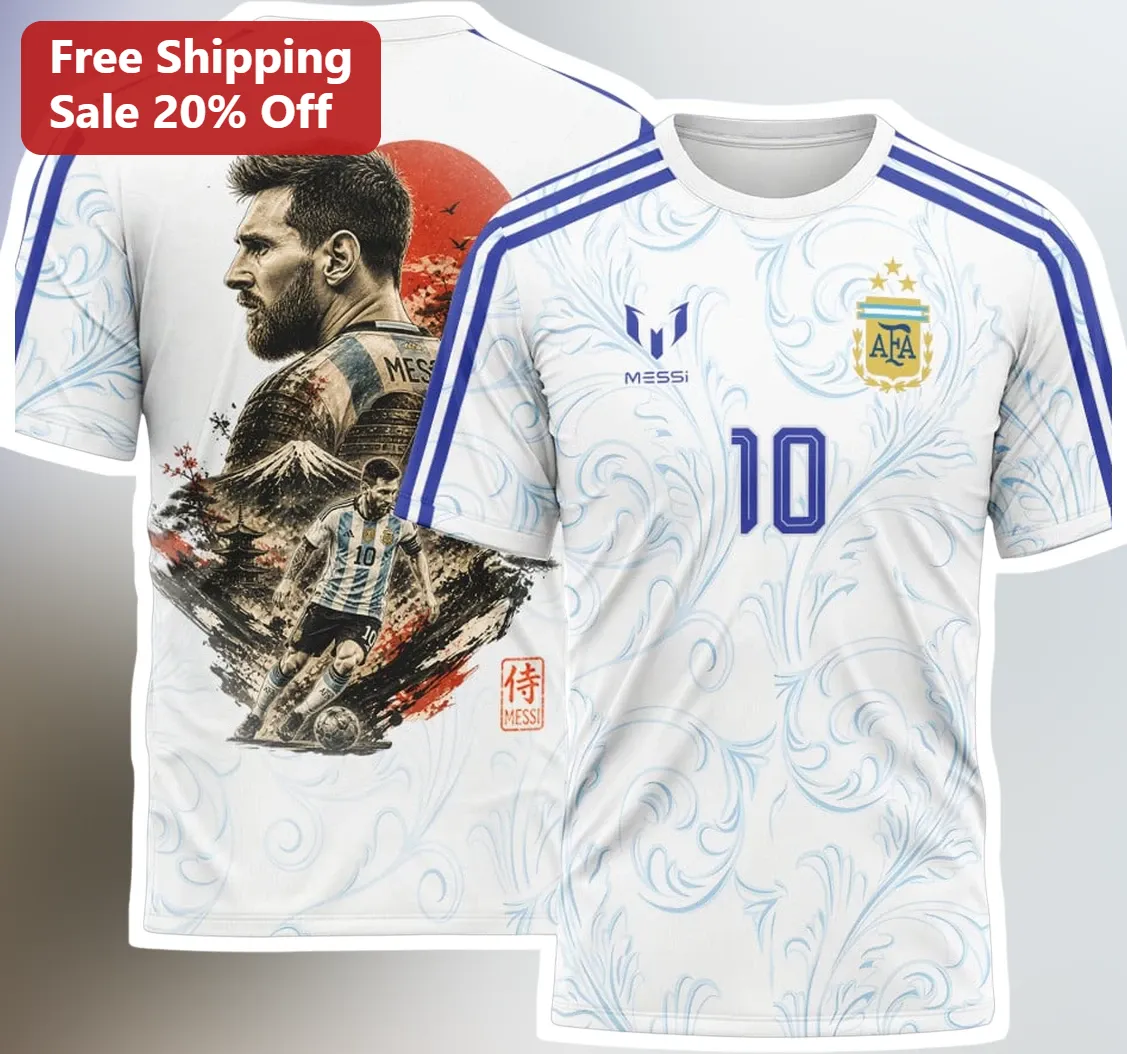 Messi 10 Lionel Messi Samurai Art Graphic Tee Argentina Soccer Fan Gift