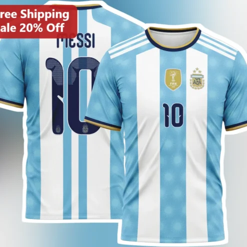 Messi Tee Lionel Messi Argentina World Cup Winner Soccer Fan Graphic T-Shirt