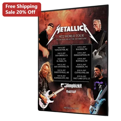 Metallica M72 World Tour In The Round At The 50 Yard Line Limp Bizkit Avatar Canvas Print