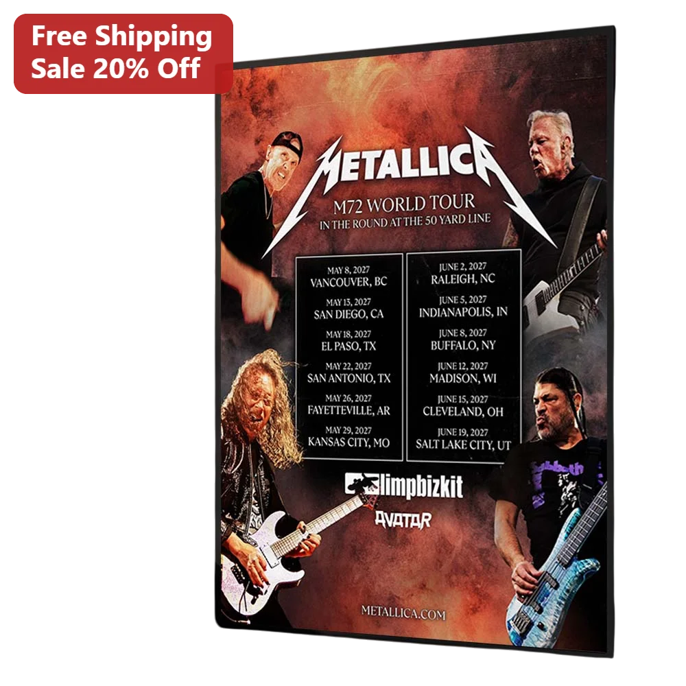 Metallica M72 World Tour In The Round At The 50 Yard Line Limp Bizkit Avatar Canvas Print