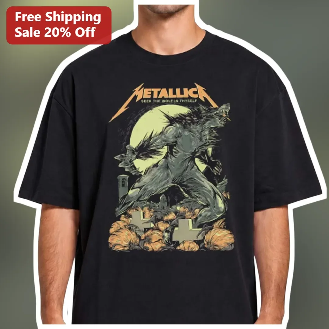 Metallica Seek The Wolf In Thyself Halloween Werewolf Graphic Tee