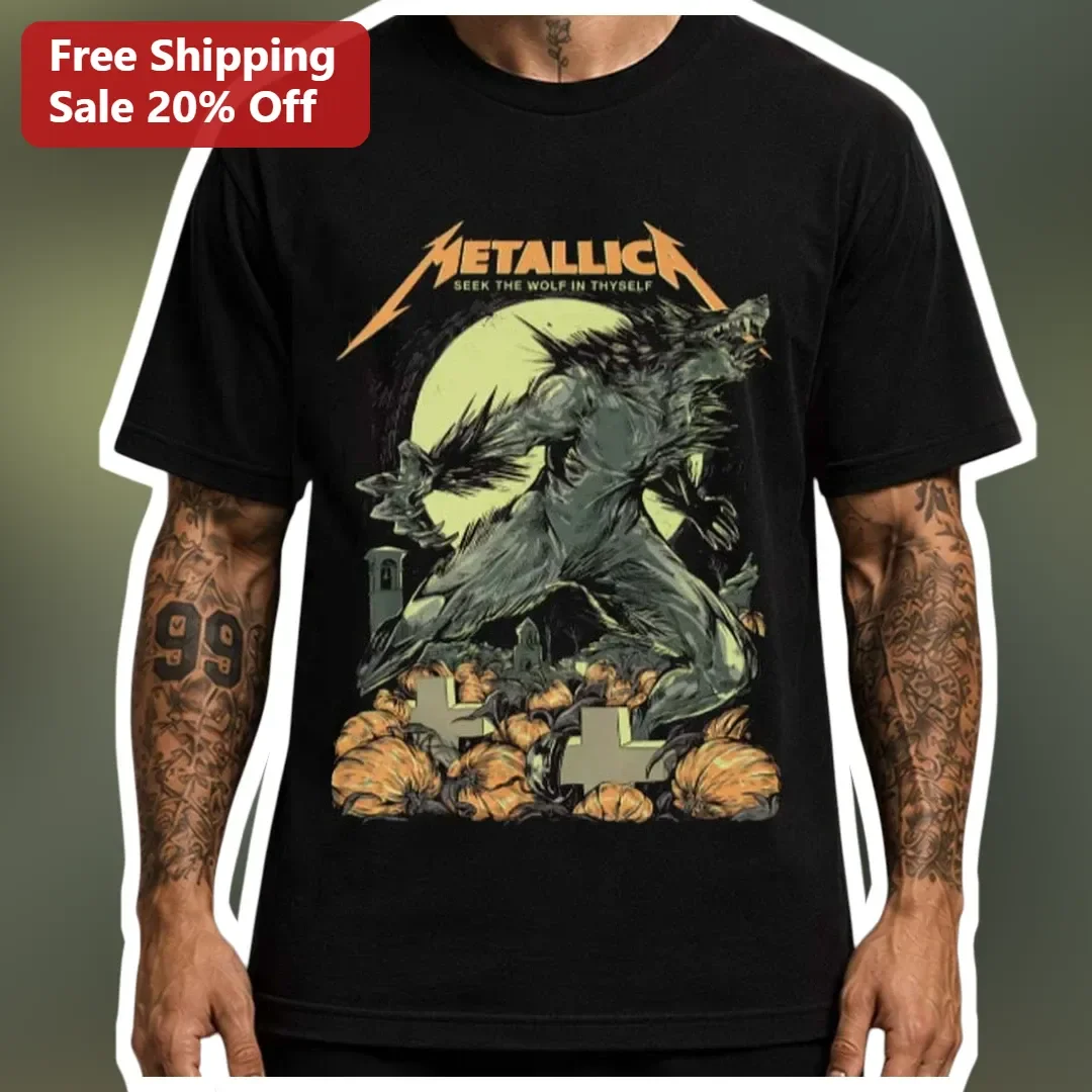 Metallica Seek The Wolf In Thyself Werewolf Halloween Graphic Tee