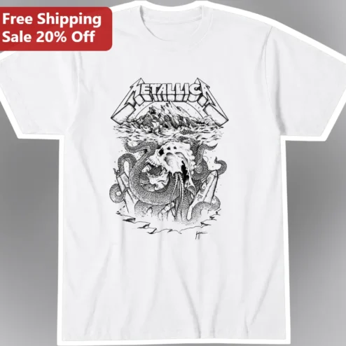 Metallica Tee Skull Elephant Tusks Tentacles Dynamite Thrash Metal Band Shirt