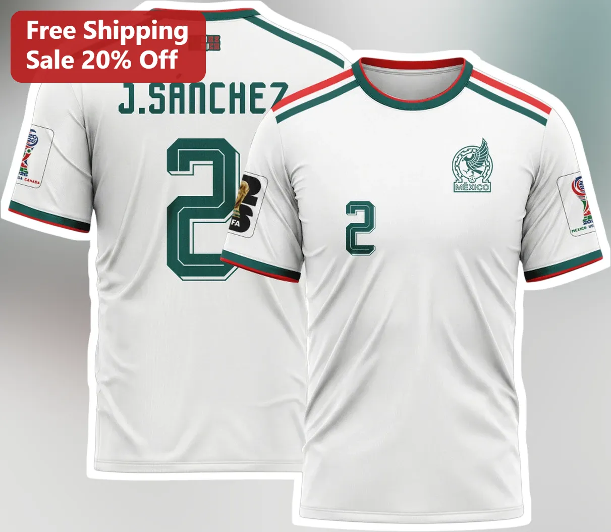 Mexico Jersey White Soccer Kit World Cup 2026 Fan Apparel