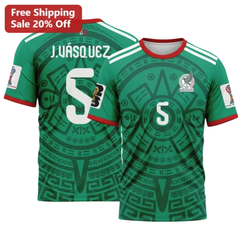Mexico Jersey World Cup 2026 Aztec Pattern Soccer Shirt