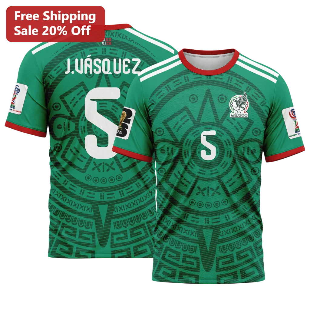 Mexico Jersey World Cup 2026 Aztec Pattern Soccer Shirt