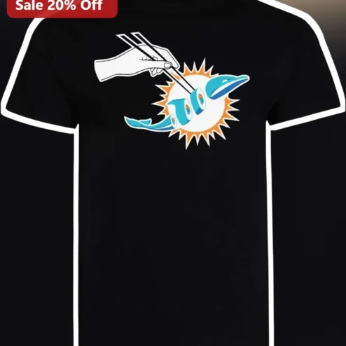 Miami Dolphins Sushi Tee Funny NFL Fan Parody Football Graphic Shirt Gift for Men