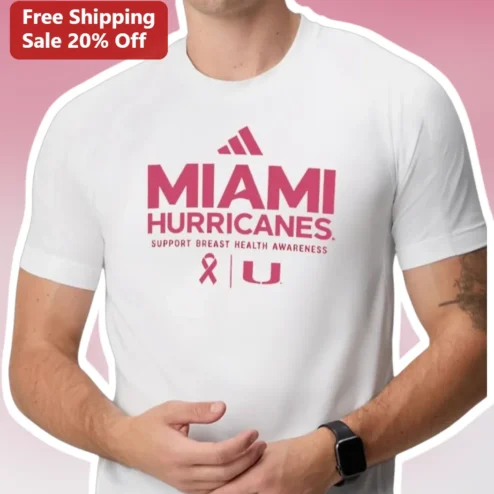 Miami Hurricanes Breast Health Awareness Tee Pink Ribbon Support Gift