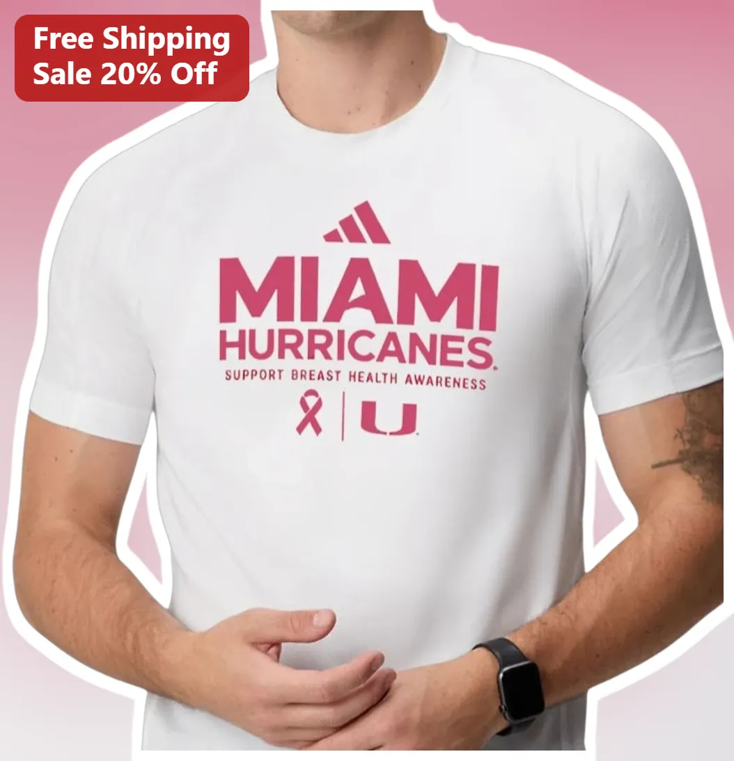 Miami Hurricanes Breast Health Awareness Tee Pink Ribbon Support Gift