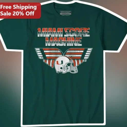 Miami Score Machine Tee Vintage Miami Hurricanes Football Shirt Game Day Apparel