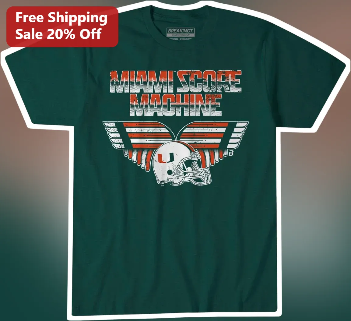 Miami Score Machine Tee Vintage Miami Hurricanes Football Shirt Game Day Apparel