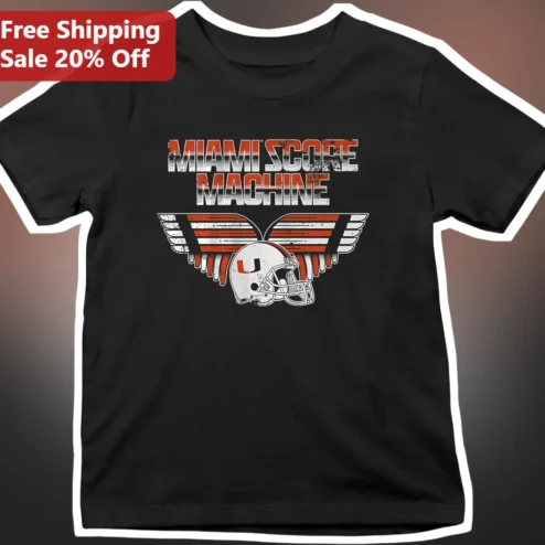Miami Score Machine Vintage Winged Helmet Graphic Tee for Men