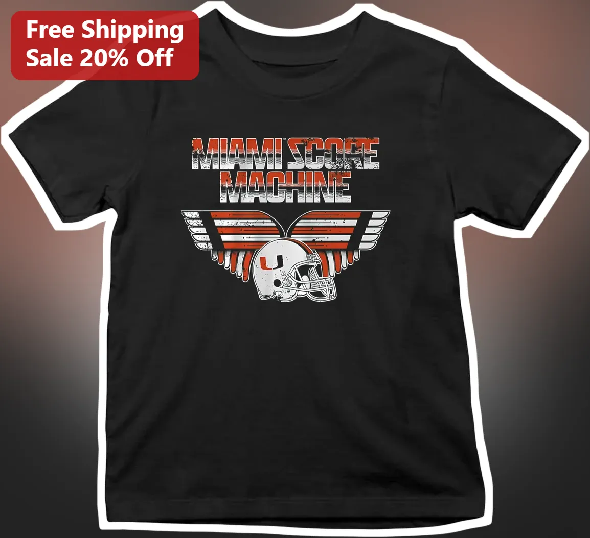 Miami Score Machine Vintage Winged Helmet Graphic Tee for Men