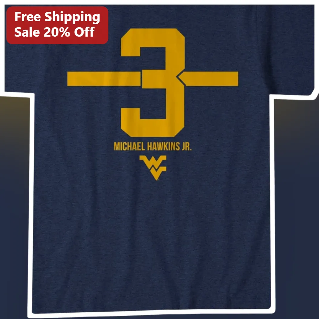 Michael Hawkins Jr WVU Mountaineers Football Fan Tee Personalized College Gameday Gift
