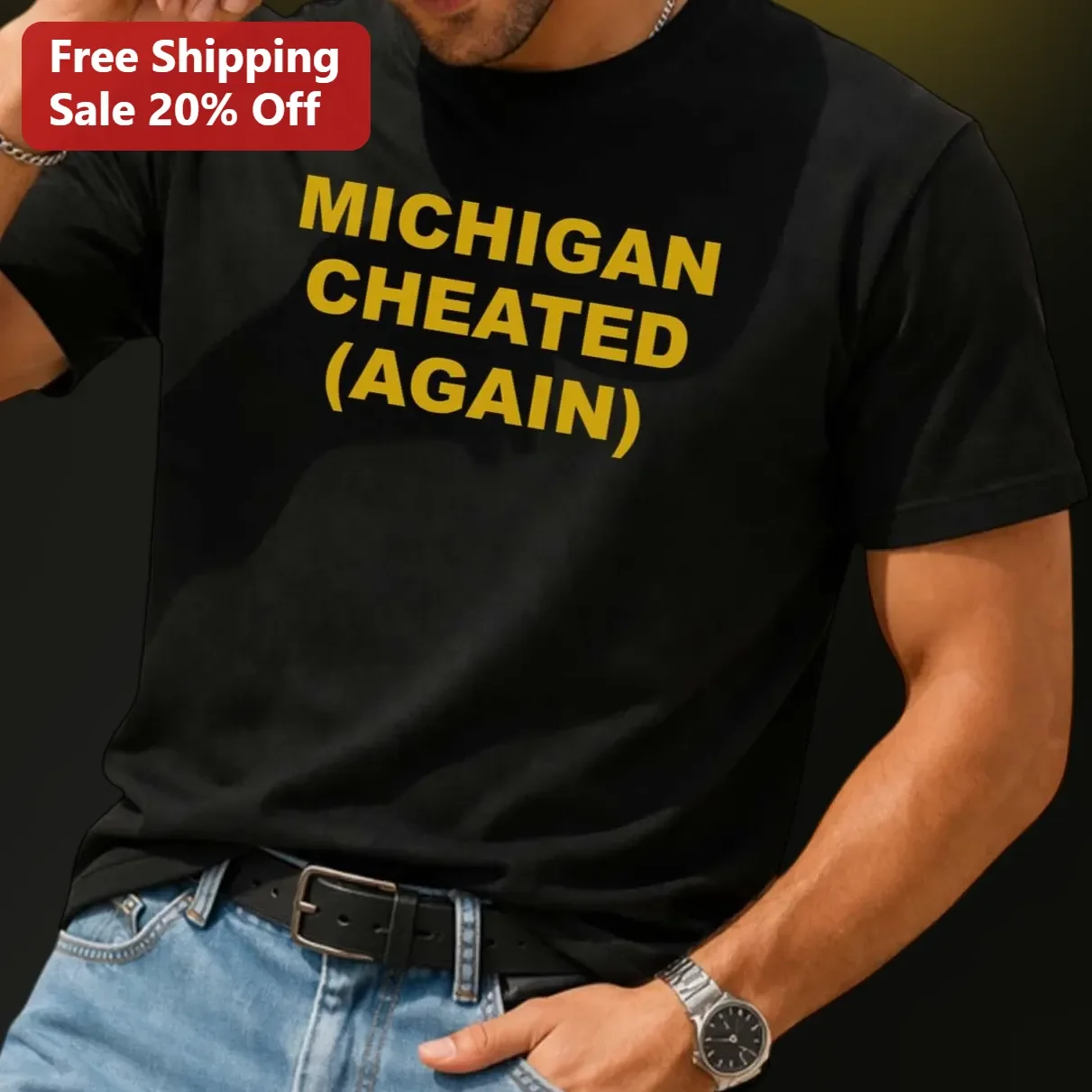 Michigan Cheated Again Tee College Football Rivalry Shirt for Ohio State Fans