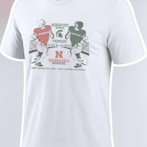 Michigan State vs Nebraska Spartans Huskers Rivalry Vintage Graphic Tee for College Football Fans
