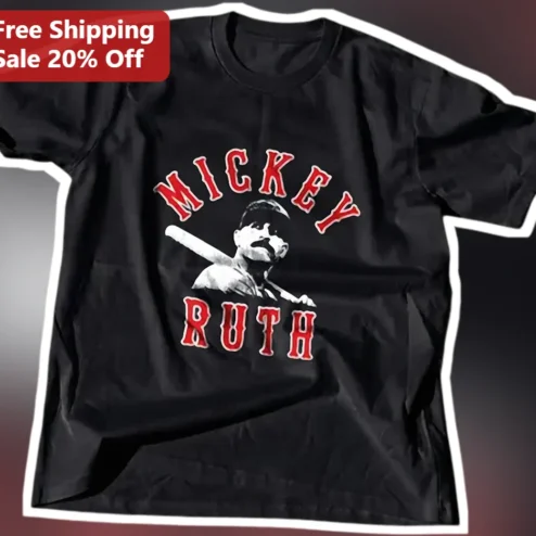 Mickey Ruth Baseball Legend Vintage Tee for Men Women
