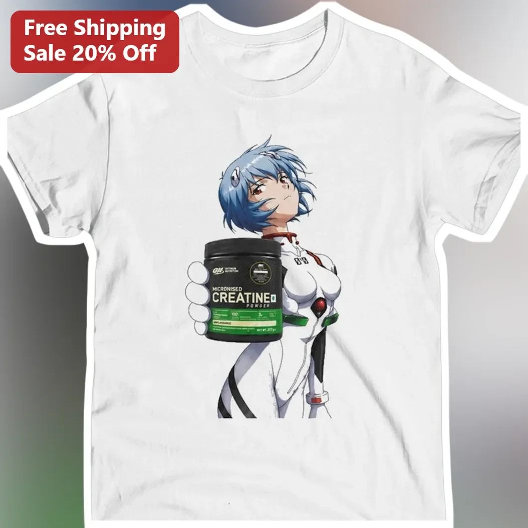 Micronized Creatine Powder Rei Ayanami Evangelion Anime Gym Humor Tee