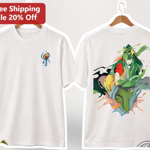 Midori Anime Character Watercolor Graphic Tee League of Legends Fan Gift Shirt