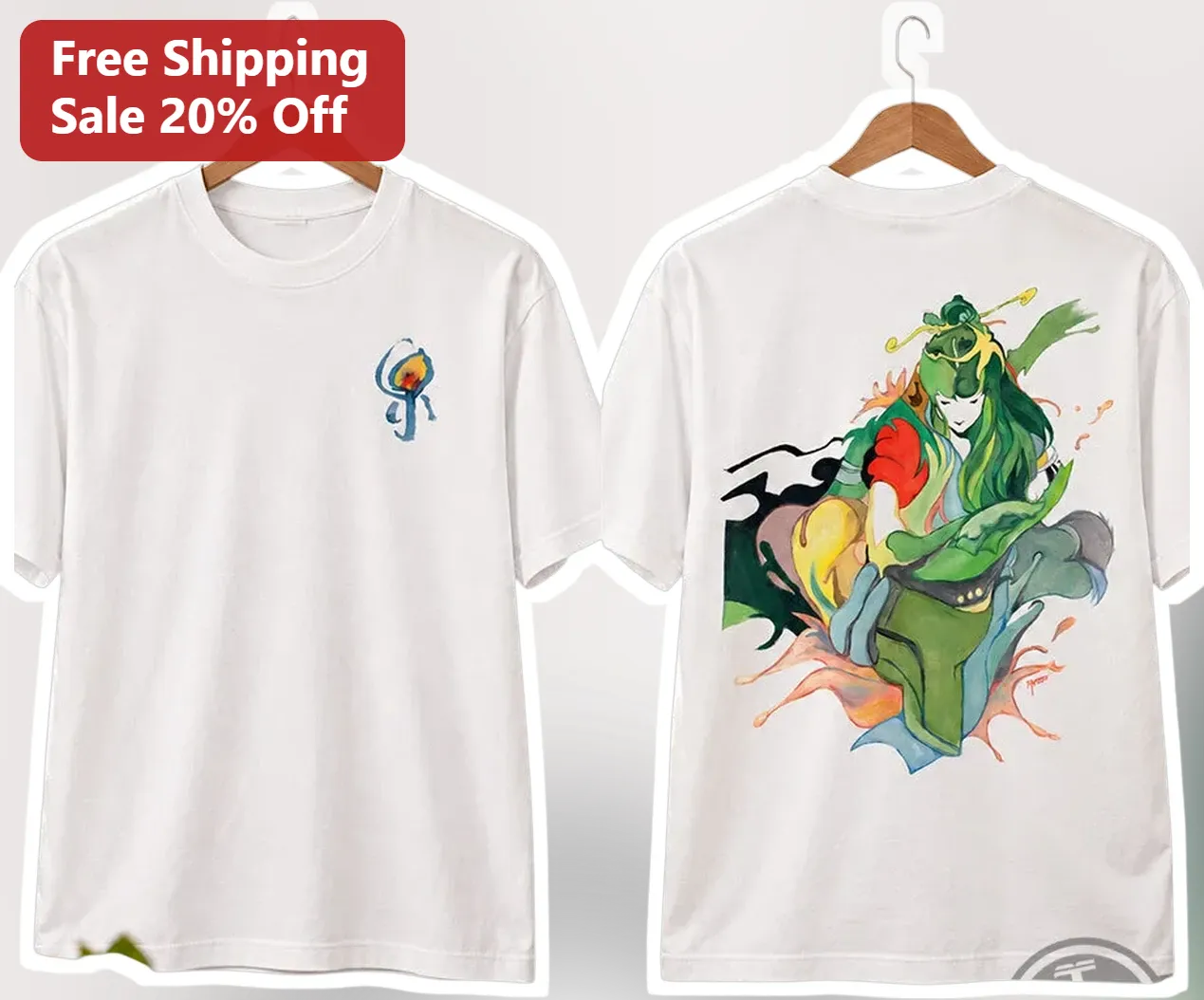 Midori Anime Character Watercolor Graphic Tee League of Legends Fan Gift Shirt