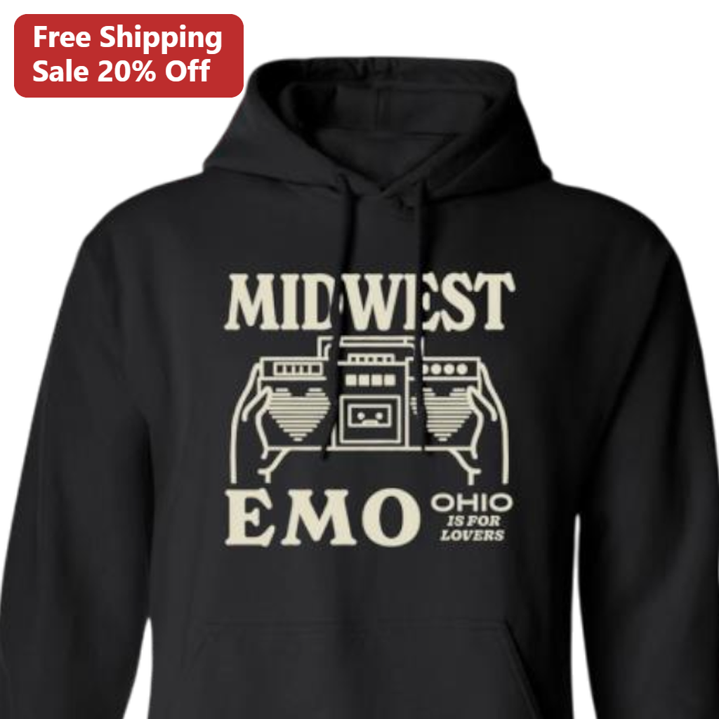 Midwest Emo Ohio Is For Lovers Hoodie Vintage Retro Boombox Alternative Music Gift
