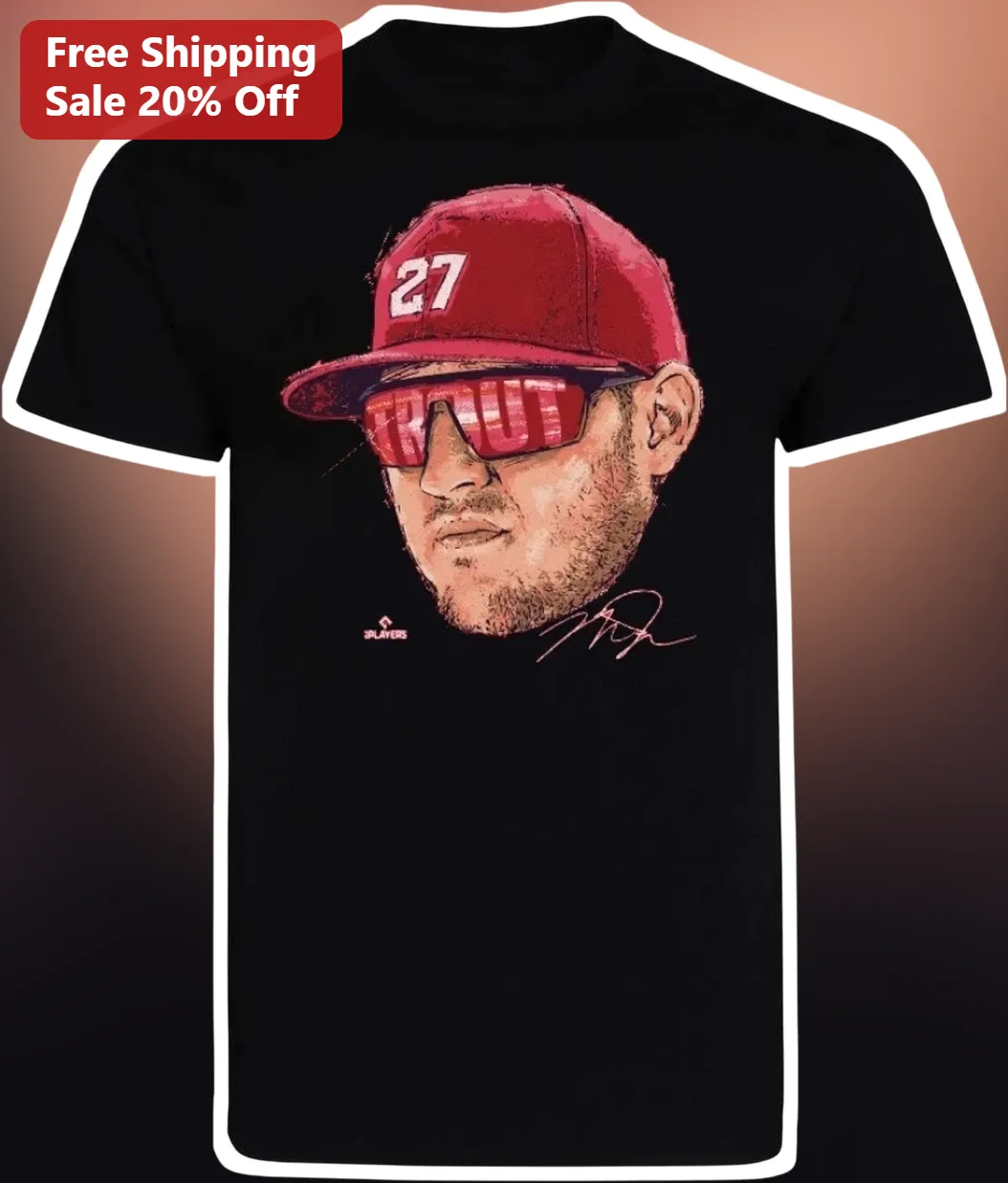 Mike Trout Fruit Sunglasses Graphic Tee for Baseball Fans