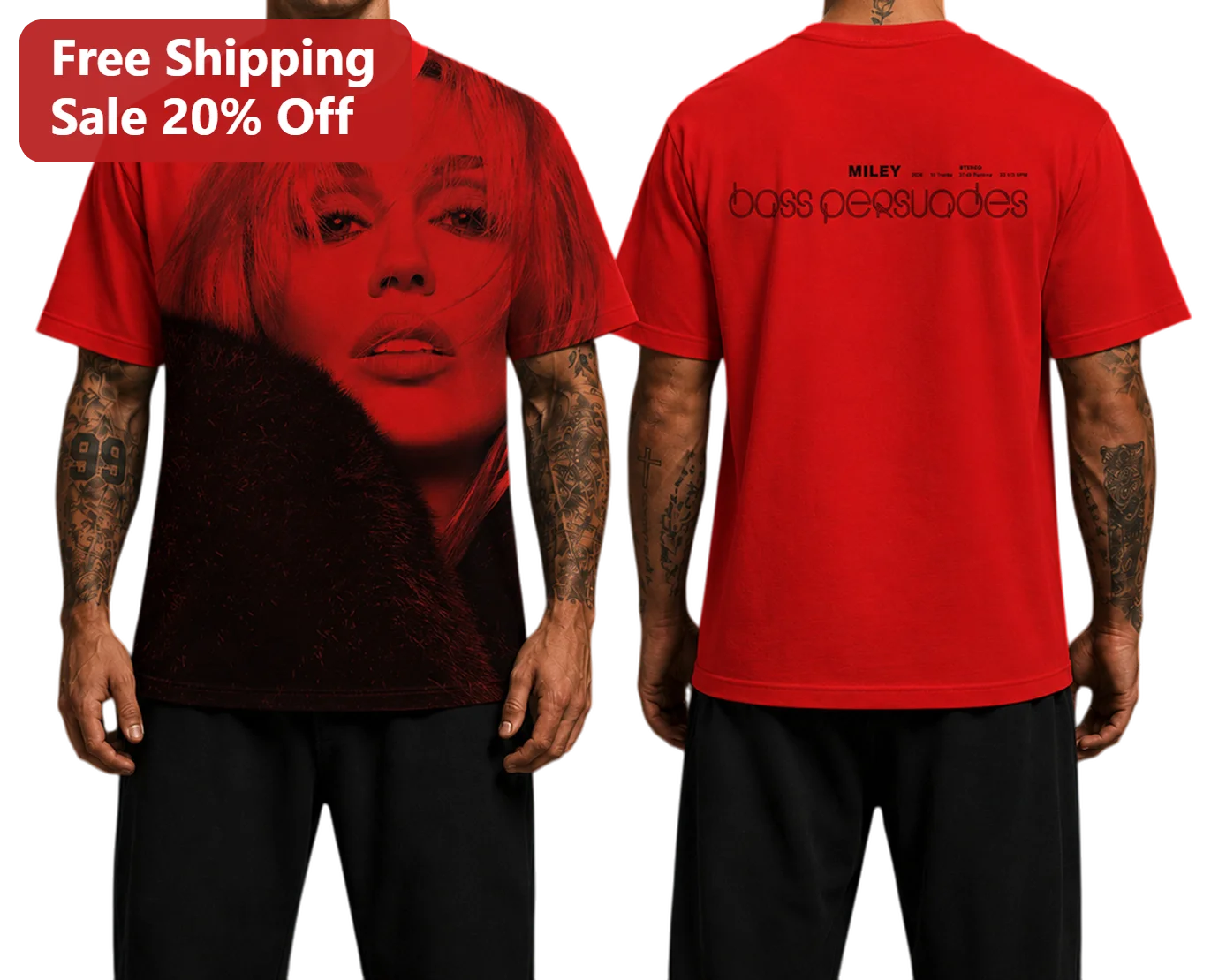 Miley Cyrus Bass Persuades Graphic Tee Pop Star Fan Merch