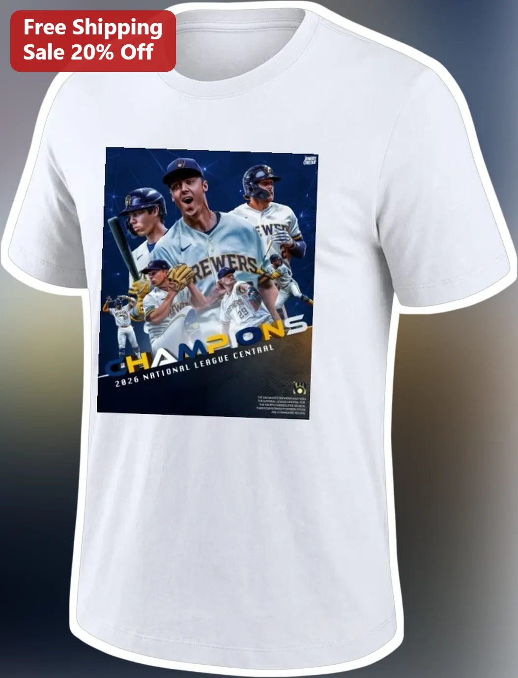 Milwaukee Brewers Champions 2026 National League Central Tee