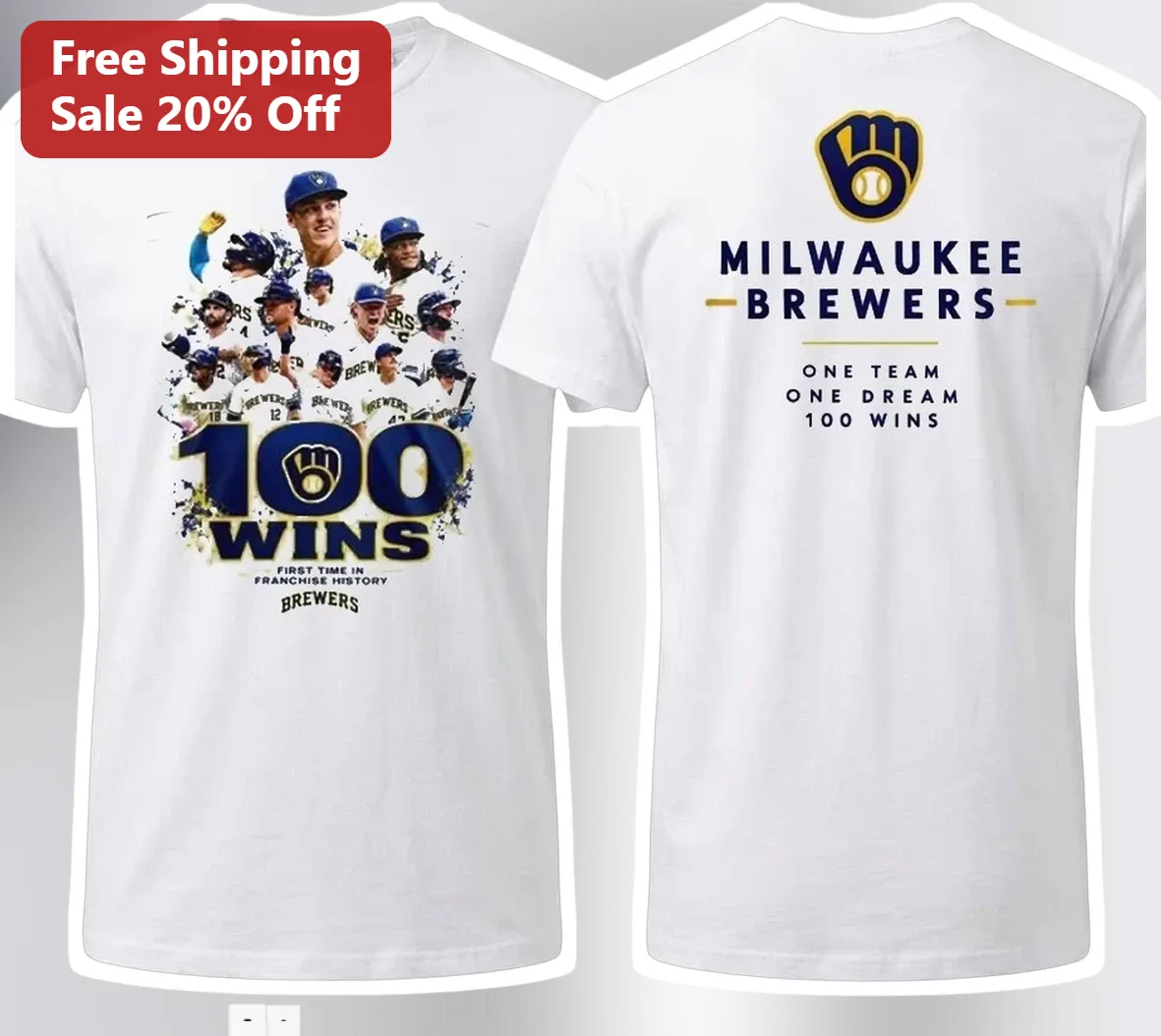 Milwaukee Brewers One Team One Dream Wins Commemorative Tee