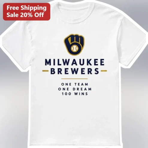 Milwaukee Brewers One Team One Dream Wins Tee Baseball Fan Gift