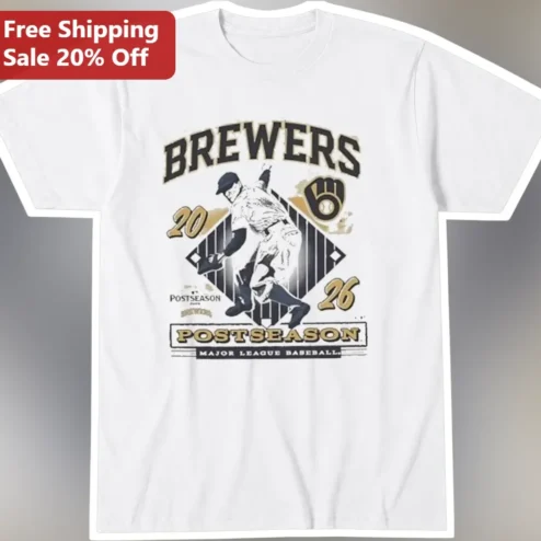 Milwaukee Brewers Postseason Vintage Baseball Player Graphic Tee for Fans
