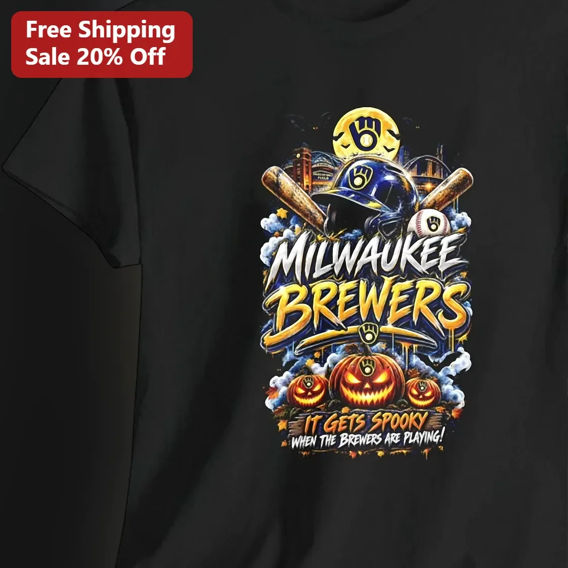 Milwaukee Brewers Spooky Halloween Graphic Tee