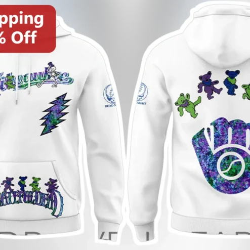 Milwaukee Grateful Dead Hoodie Baseball Dancing Bears Mashup Gift
