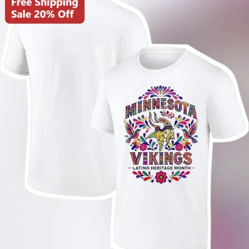 Minnesota Vikings Latino Heritage Month Tee Hispanic Pride Folk Art NFL Fan Gift