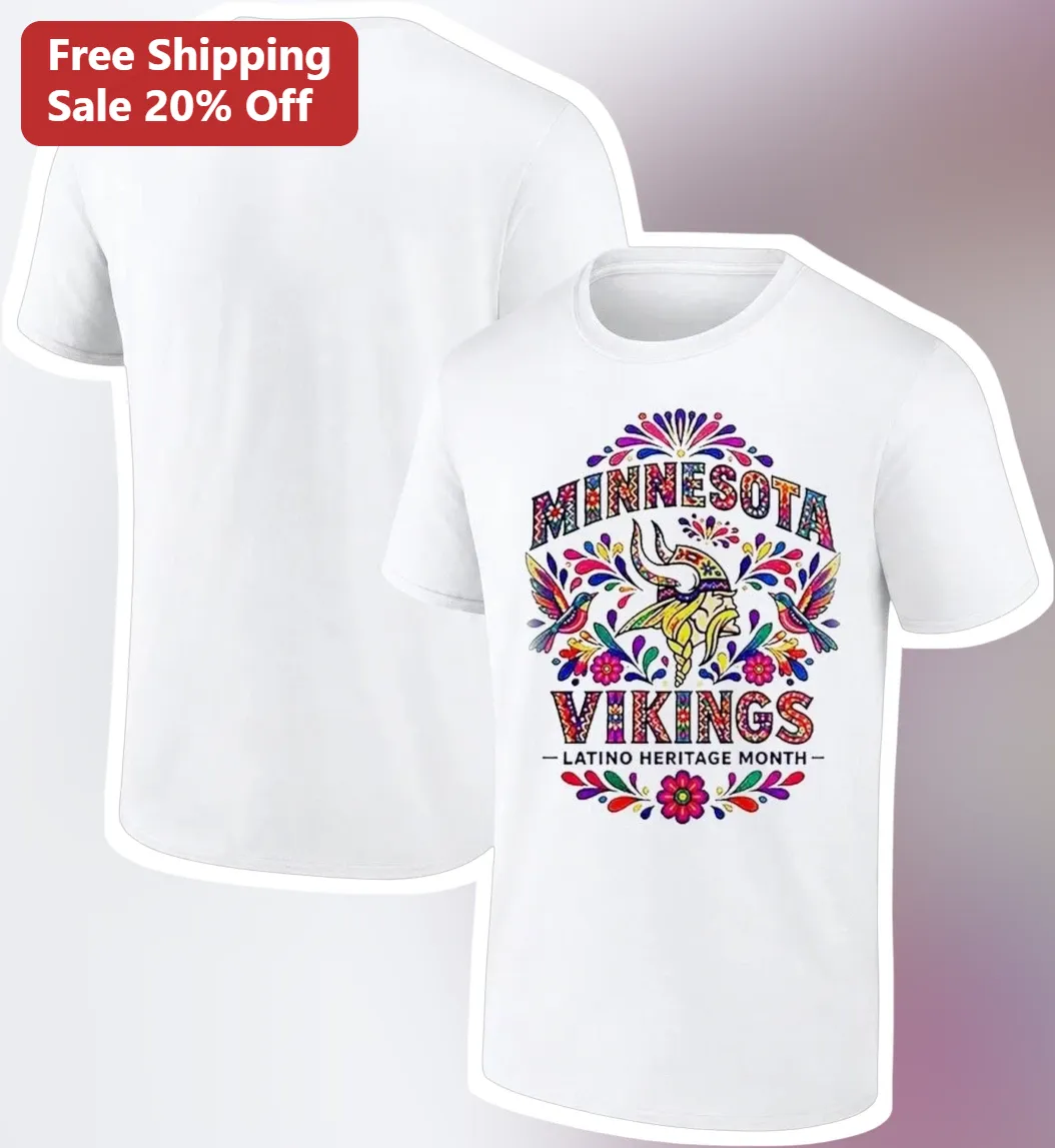 Minnesota Vikings Latino Heritage Month Tee Hispanic Pride Folk Art NFL Fan Gift